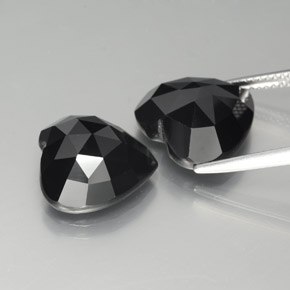 Spinel Gemstones in 13.2 x 12.7 mm Size for Sale, Spinel Stones in Black with Gold Sheen Color