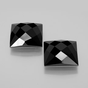 15.88 ctw Black Spinel Stones, Natural Spinel in Square Rose-Cut Shape for Sale