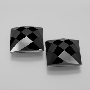 16.18 ctw Black Spinel Stones, Natural Spinel in Square Rose-Cut Shape for Sale