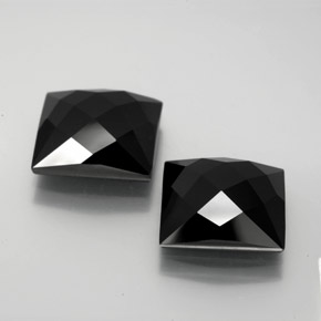 16.07 ctw Black Spinel Stones, Natural Spinel in Square Rose-Cut Shape for Sale
