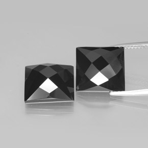 16.62 ctw Black Spinel Stones, Natural Spinel in Square Rose-Cut Shape for Sale