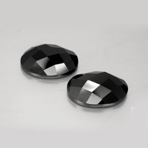12.59 ctw Black Spinel Stones, Natural Spinel in Oval Rose-Cut Shape for Sale