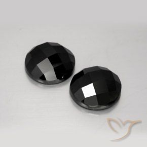 14.78 ctw Black Spinel Stones, Natural Spinel in Round Rose-Cut Shape for Sale