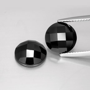 8.16 ctw Black Spinel Gemstones, Spinel Gems in Round Rose-Cut Shape for Sale.