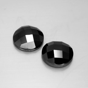 8.16 ctw Black Spinel Stones, Natural Spinel in Round Rose-Cut Shape for Sale