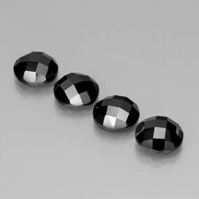 17.89 ctw Black Spinel Stones, Natural Spinel in Round Rose-Cut Shape for Sale