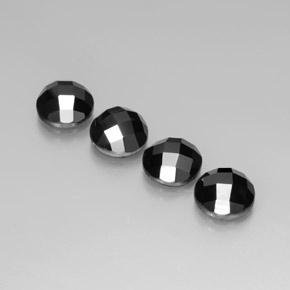 19.07 ctw Black Spinel Stones, Natural Spinel in Round Rose-Cut Shape for Sale