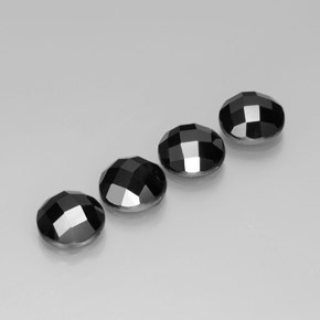 Schorl Spinell Edelstein - 3.4ct Rund Rosenschliff (ID: 383930)