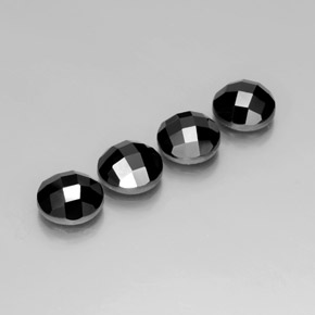 13.63 ctw Black Spinel Stones, Natural Spinel in Round Rose-Cut Shape for Sale