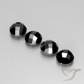 15.88 ctw Black Spinel Stones, Natural Spinel in Round Rose-Cut Shape for Sale