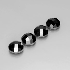 14.61 ctw Black Spinel Stones, Natural Spinel in Round Rose-Cut Shape for Sale