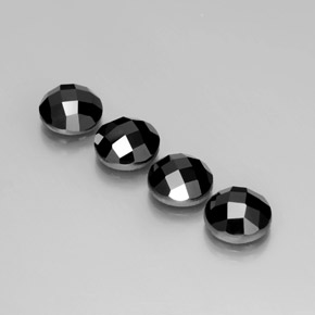 13.63 ctw Black Spinel Stones, Natural Spinel in Round Rose-Cut Shape for Sale