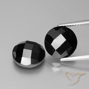 8.52 ct Black Spinel, 10.1 mm Round Rose Cut From Thailand, Photo A