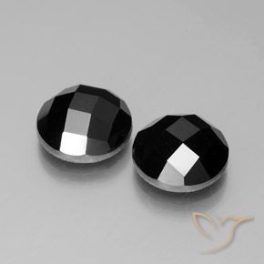 8.52 ctw Black Spinel Stones, Natural Spinel in Round Rose-Cut Shape for Sale
