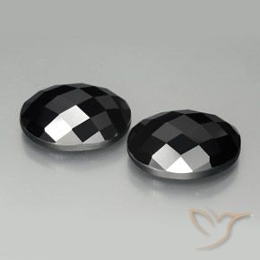 21.22 ctw Black Spinel Stones, Natural Spinel in Oval Rose-Cut Shape for Sale