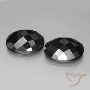 22.02 ctw Black Spinel Stones, Natural Spinel in Oval Rose-Cut Shape for Sale