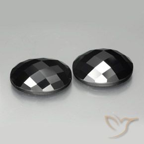 20.30 ctw Black Spinel Stones, Natural Spinel in Oval Rose-Cut Shape for Sale