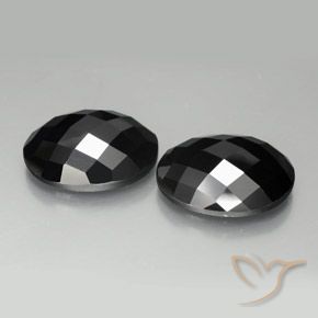 19.65 ctw Black Spinel Stones, Natural Spinel in Oval Rose-Cut Shape for Sale