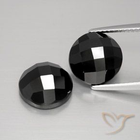 10.13 ct Black Spinel, 10.1 mm Round Rose Cut From Thailand, Photo A