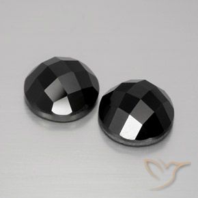 10.13 ctw Black Spinel Stones, Natural Spinel in Round Rose-Cut Shape for Sale