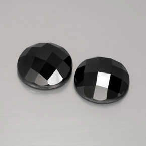 8.19 ctw Black Spinel Stones, Natural Spinel in Round Rose-Cut Shape for Sale
