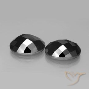 22.49 ctw Black Spinel Stones, Natural Spinel in Oval Rose-Cut Shape for Sale