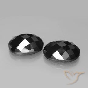 22.11 ctw Black Spinel Stones, Natural Spinel in Oval Rose-Cut Shape for Sale