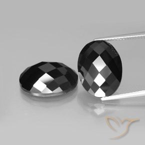 21.63 ct Black Spinel, 16.1 x 12 mm Oval Rose Cut From Thailand, Photo A