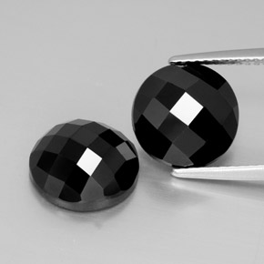 9.62 ctw Black Spinel Gemstones, Spinel Gems in Round Rose-Cut Shape for Sale.