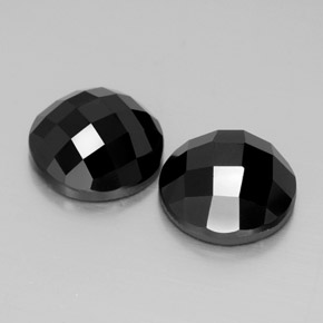 9.62 ctw Black Spinel Stones, Natural Spinel in Round Rose-Cut Shape for Sale