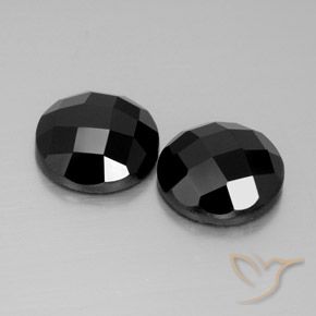 8.40 ctw Black Spinel Stones, Natural Spinel in Round Rose-Cut Shape for Sale