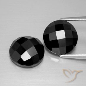 9.54ctw Natural Black Spinel, Round, Opaque, Photo A