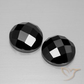 9.54 ctw Black Spinel Stones, Natural Spinel in Round Rose-Cut Shape for Sale