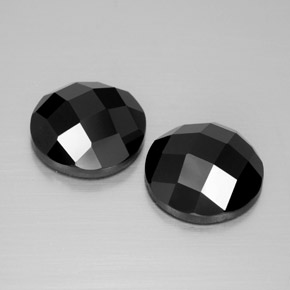 8.10 ctw Black Spinel Stones, Natural Spinel in Round Rose-Cut Shape for Sale