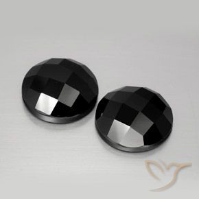 13.20 ctw Black Spinel Stones, Natural Spinel in Round Rose-Cut Shape for Sale