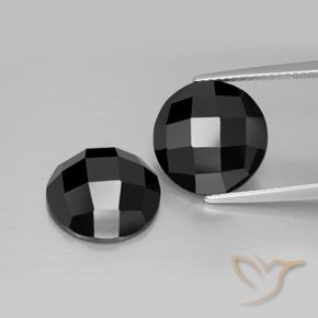 13.47 ct Black Spinel, 12 mm Round Rose Cut From Thailand, Photo A