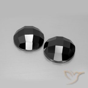 13.47 ctw Black Spinel Stones, Natural Spinel in Round Rose-Cut Shape for Sale