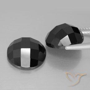 Spinel Gemstones in 12 mm (calibrated) Size for Sale, Spinel Stones in Black Color