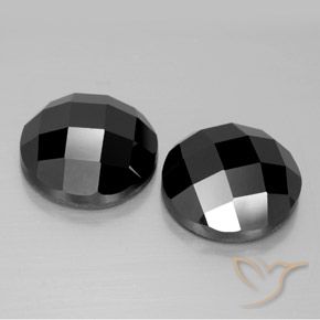 15.94 ctw Black Spinel Stones, Natural Spinel in Round Rose-Cut Shape for Sale