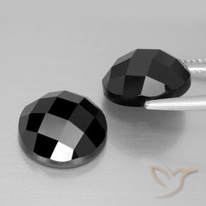 Spinel Gemstones in 12 mm (calibrated) Size for Sale, Spinel Stones in Black Color