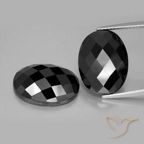 21.70ctw Natural Black Spinel, Oval, Opaque