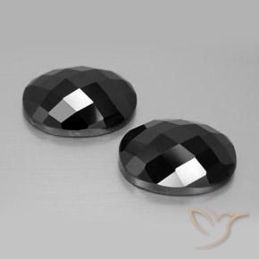 21.70 ctw Black Spinel Stones, Natural Spinel in Oval Rose-Cut Shape for Sale