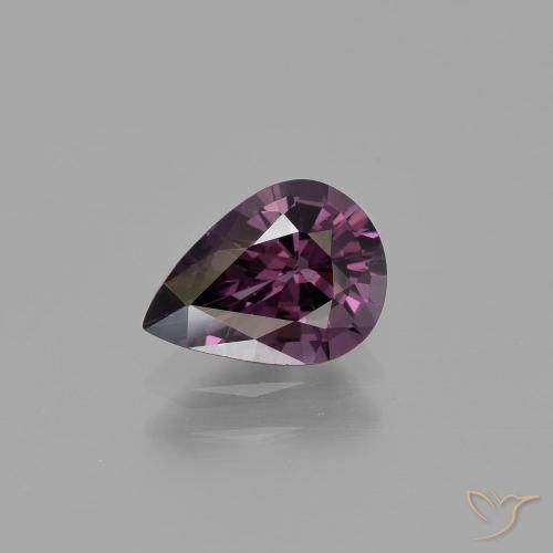 1,1 ct lila Spinell, 8 x 5,8 mm Birnenschliff aus Tansania, Photo A