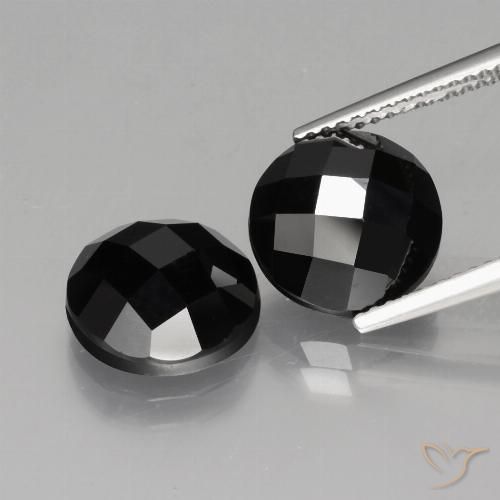 9.78 ct Black Spinel, 10.2 mm Round Rose Cut From Thailand, Photo A