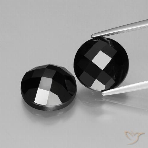 9.22 ct Black Spinel, 10.2 mm Round Rose Cut From Thailand, Photo A