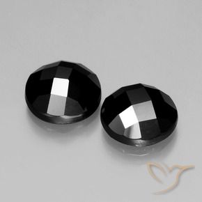 9.22 ctw Black Spinel Stones, Natural Spinel in Round Rose-Cut Shape for Sale