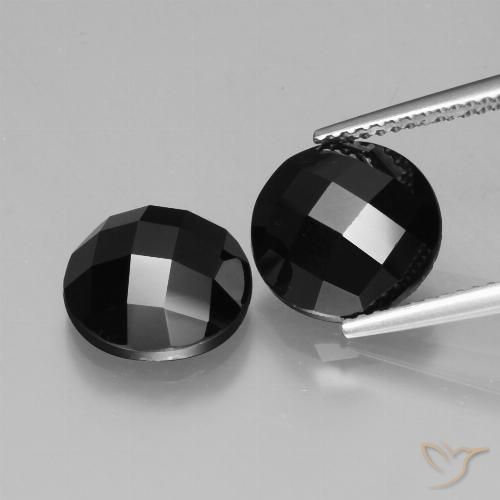 8.38 ct Black Spinel, 10.1 mm Round Rose Cut From Thailand, Photo A