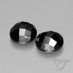 8.38 ctw Black Spinel Stones, Natural Spinel in Round Rose-Cut Shape for Sale