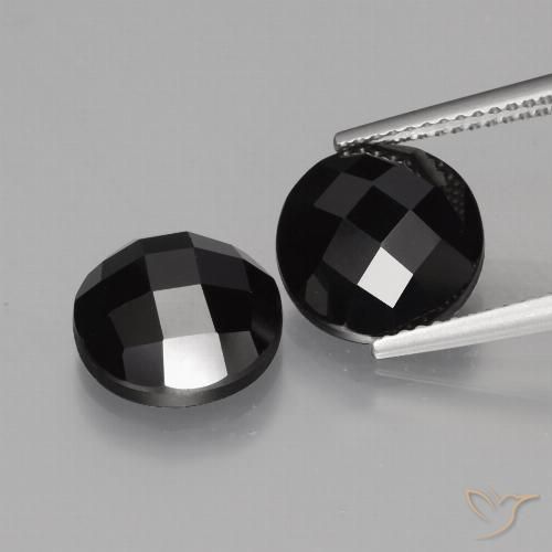 8.96 ct Black Spinel, 10.2 mm Round Rose Cut From Thailand, Photo A