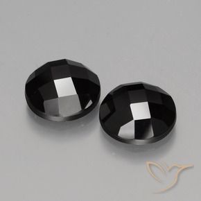 8.96 ctw Black Spinel Stones, Natural Spinel in Round Rose-Cut Shape for Sale